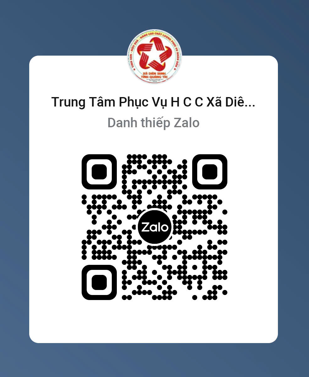 Mã QR Zalo của Trung tâm Phục vụ HCC xã Diên Sanh